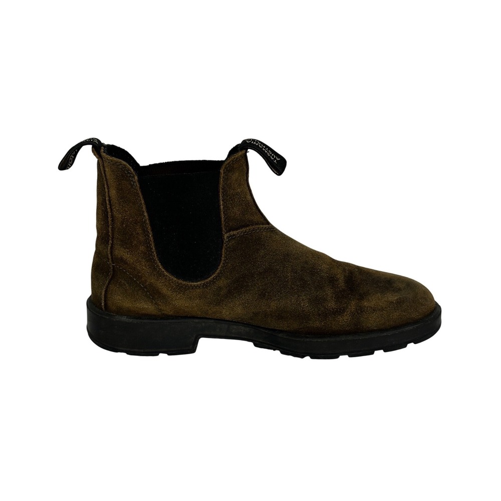 Blundstone Mens Chelsea Boots 9 Dark Olive Suede Ankle Pull On Rugged 1615